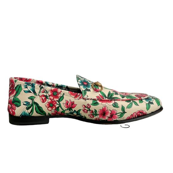 New GUCCI Horsebit Floral Printed Leather Loafers Shoes Women's EU 38 | US 8 - Picture 3 of 14